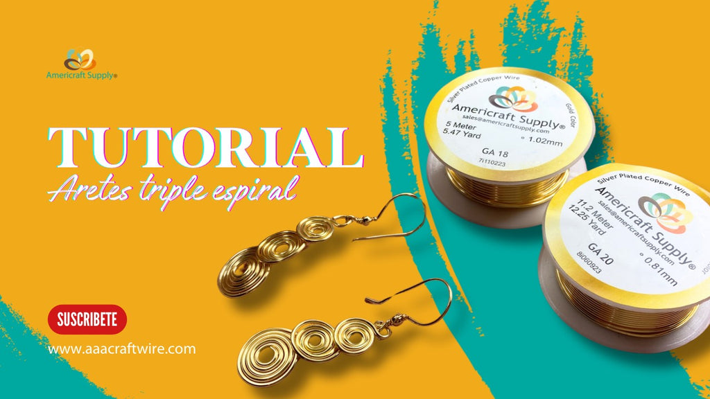 Aretes triple espiral con alambre Americraft Supply # 18