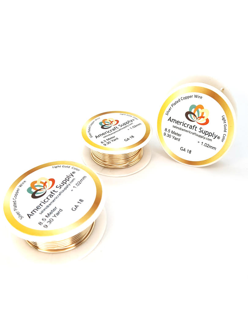 Light Gold Color Wire  GA 18  SIMILAR TO 12K COLOR  Brand AMERICRAFT SUPPLY