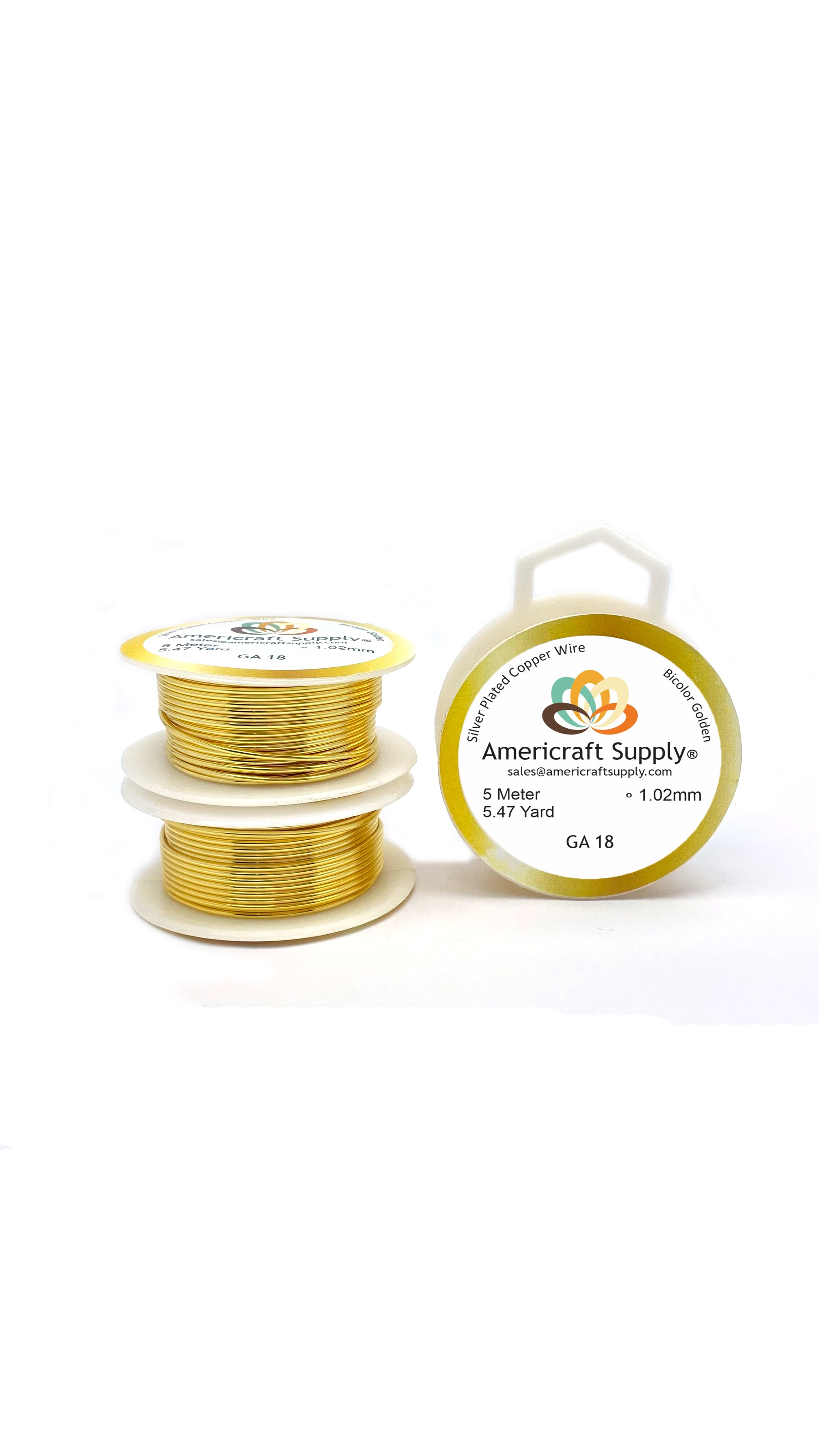 Bicolor. Gold and Light Gold Color GA 18 -20. Original color. Brand AMERICRAFT SUPPLY