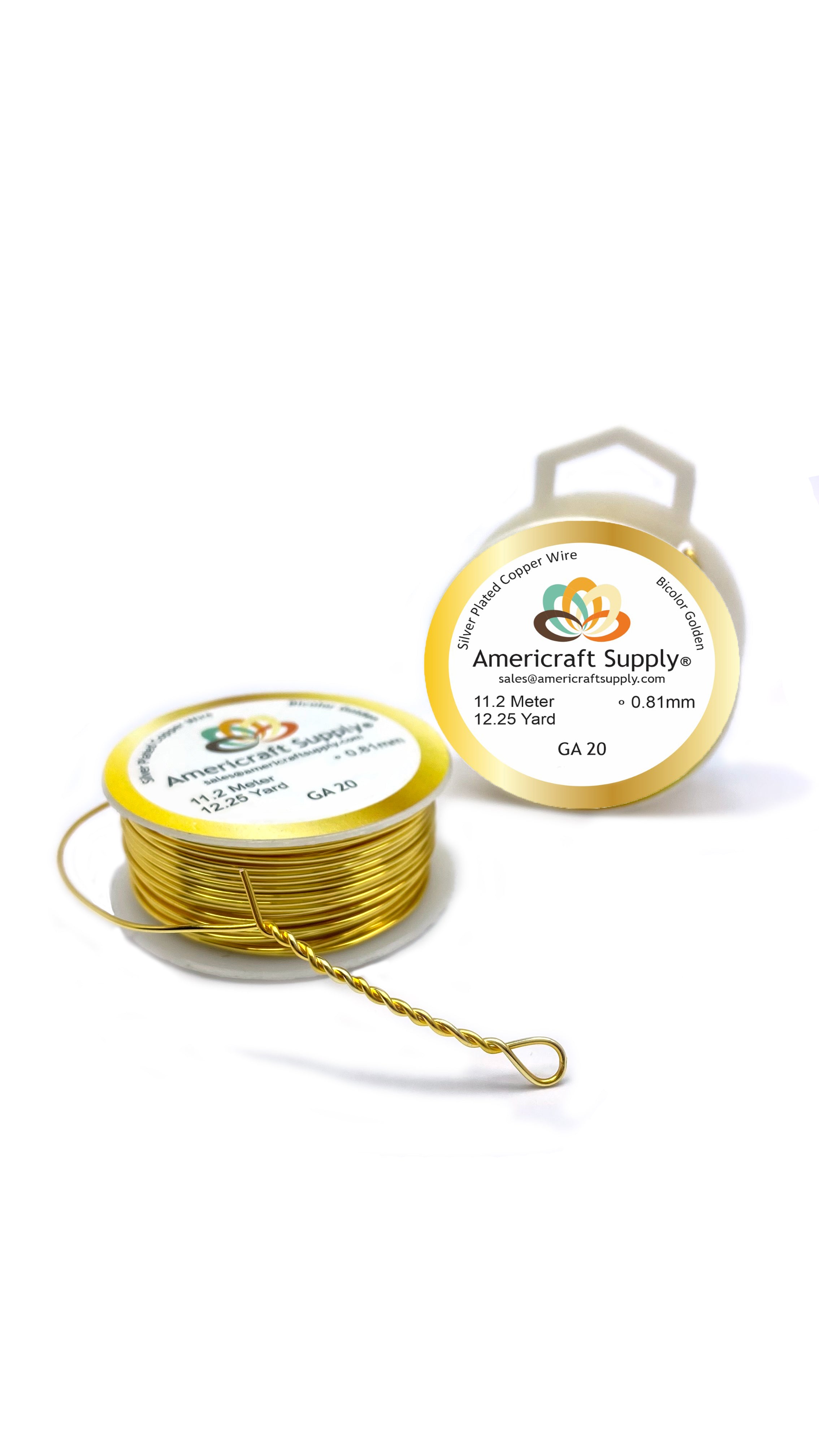 Bicolor. Gold and Light Gold Color GA 18 -20. Original color. Brand AMERICRAFT SUPPLY
