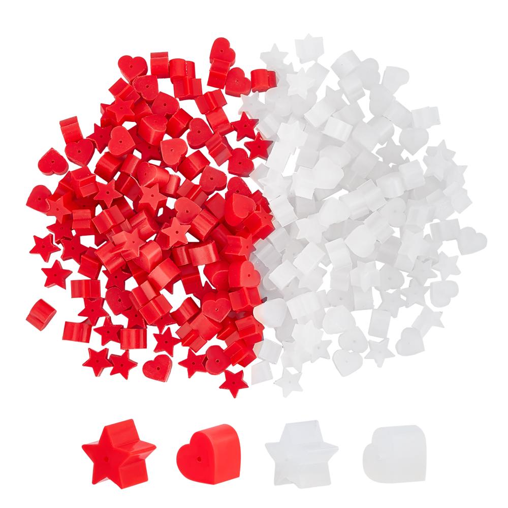 Silicone red and clear safety caps for the back of the earrings 6mm