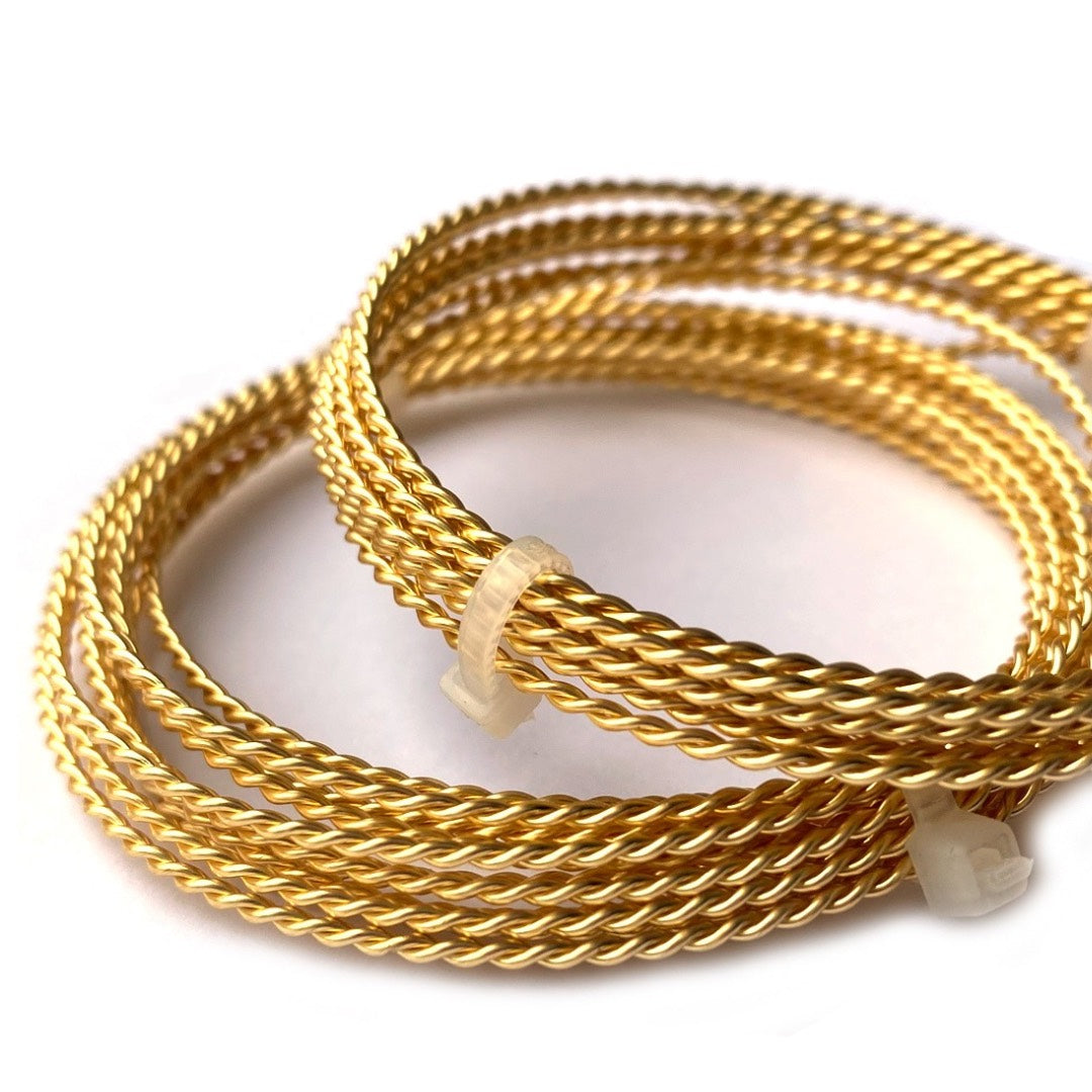 Twisted wire. Gold-plated. Original color (similar to 18k gold). Brand: AMERICRAFT SUPPLY.