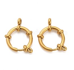 Spring Clasp, 304 Stainless Steel, Nautical Style, Gold Color, 24 x 18 x 4.5mm