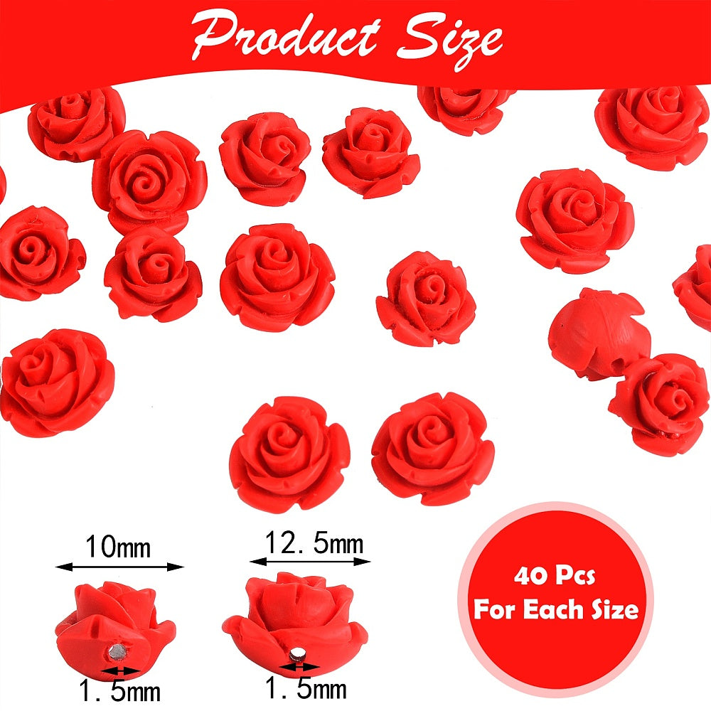 Cinnabar Beads, Rose, FireBrick, mix size. 8 to 12mm (10pcs)