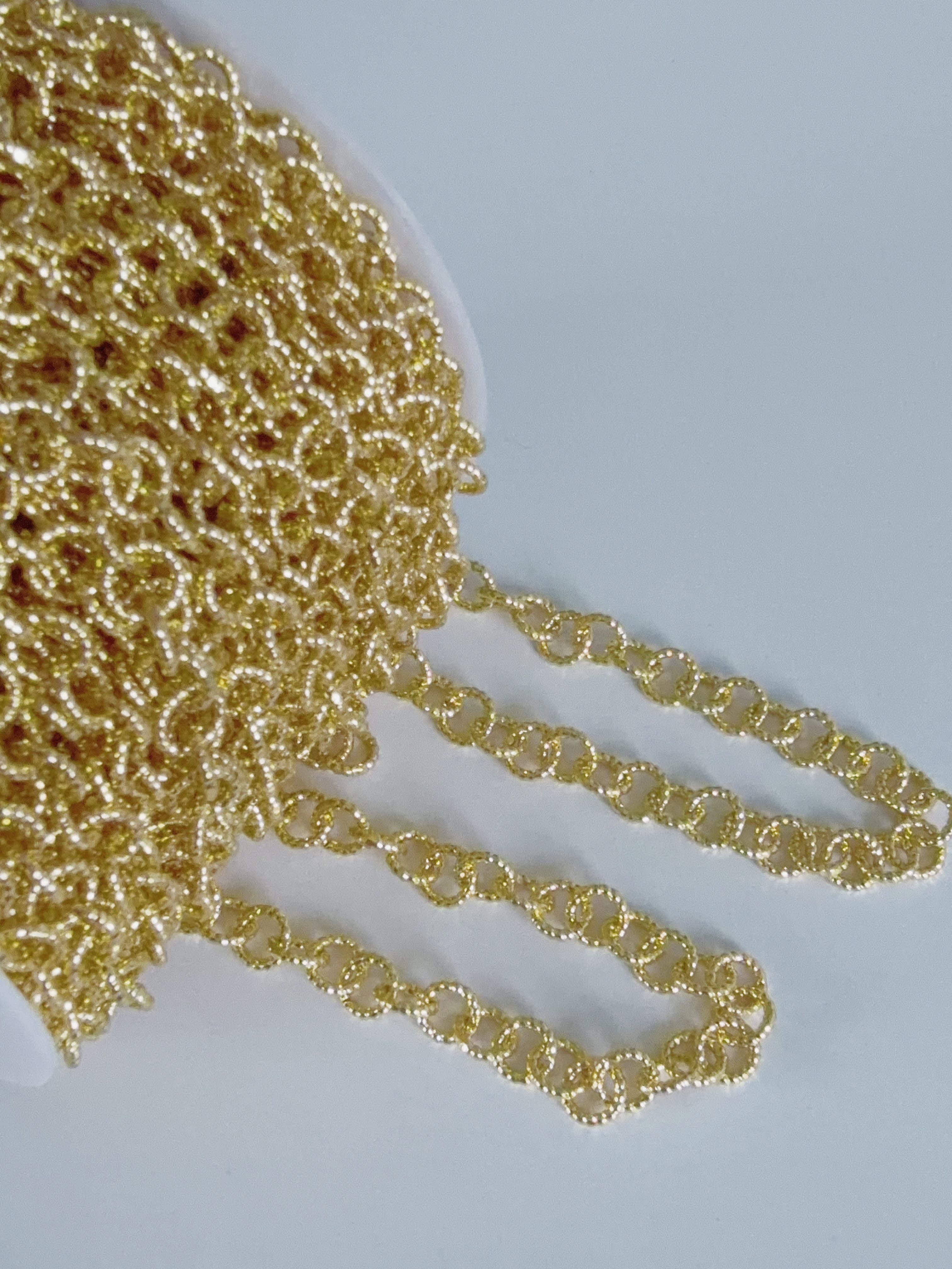 Gold Color Chain for Jewelry Making by the Meter. Round 5.8 x 1.3mm Hole 3.3mm