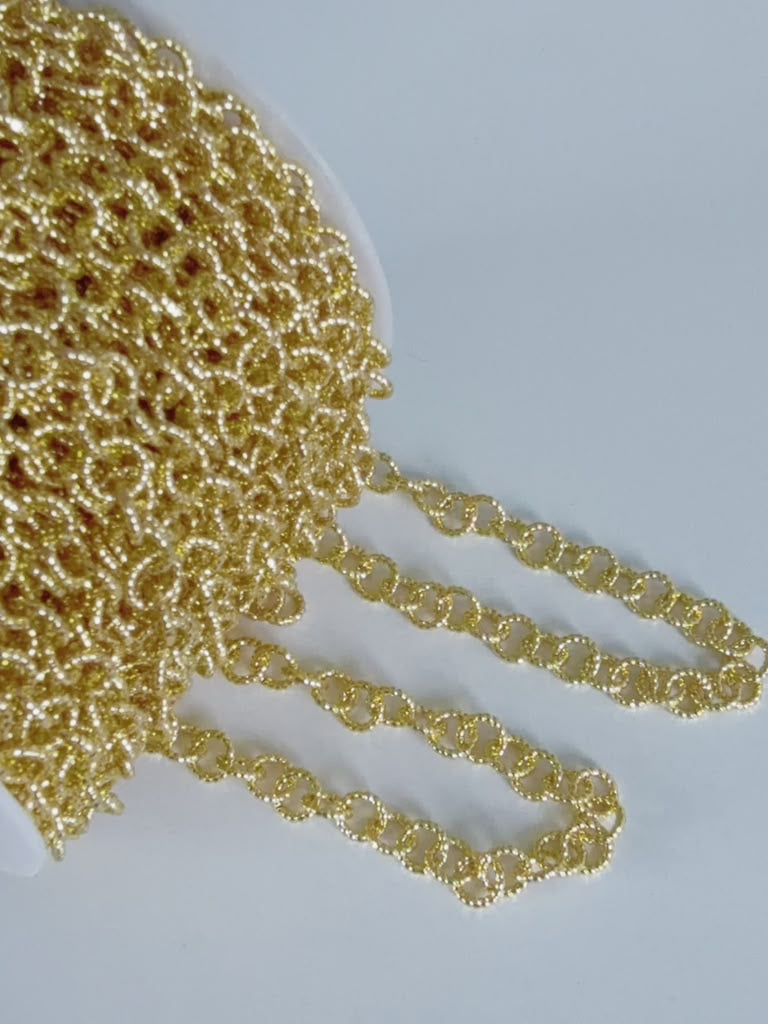 Gold Color Chain for Jewelry Making by the Meter Size 8 x 1.4mm- Hole 5mm