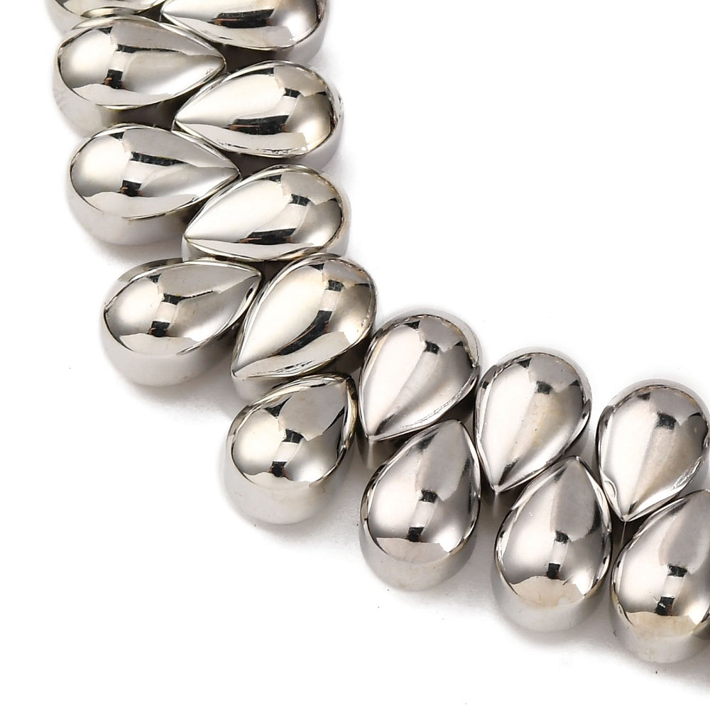 Electroplate Glass Beads, Teardrop, 9x6x5.5mm, Hole: 0.9mm (10 PCS)