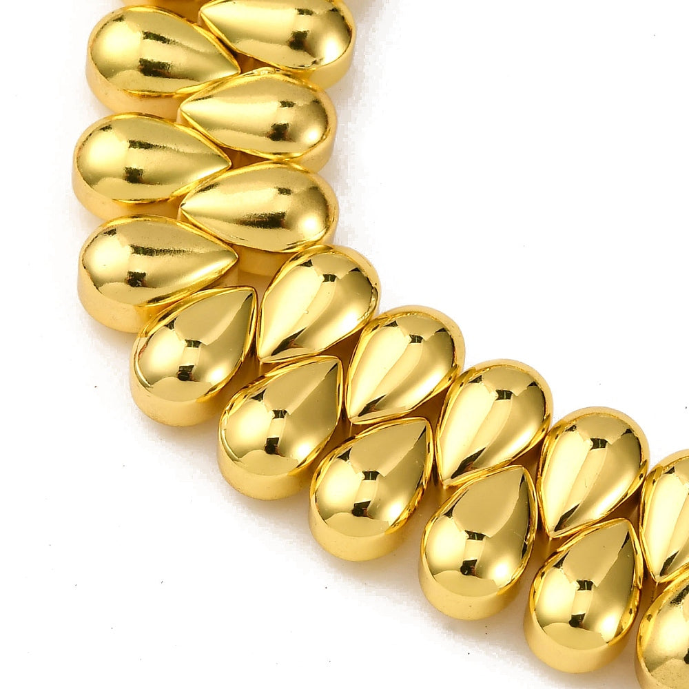 Electroplate Glass Beads, Teardrop, 9x6x5.5mm, Hole: 0.9mm (10 PCS)