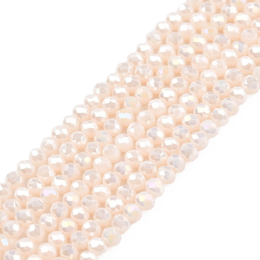 lectroplate Opaque Solid Color Glass Beads Strands, Faceted, Rondelle, 2.5x1.5mm