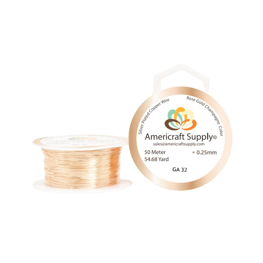 Rose Gold Champagne Original Color. GA 14-16-18-20-22-24-26-28-30-32 Non tarnish. Brand Americraft Supply®