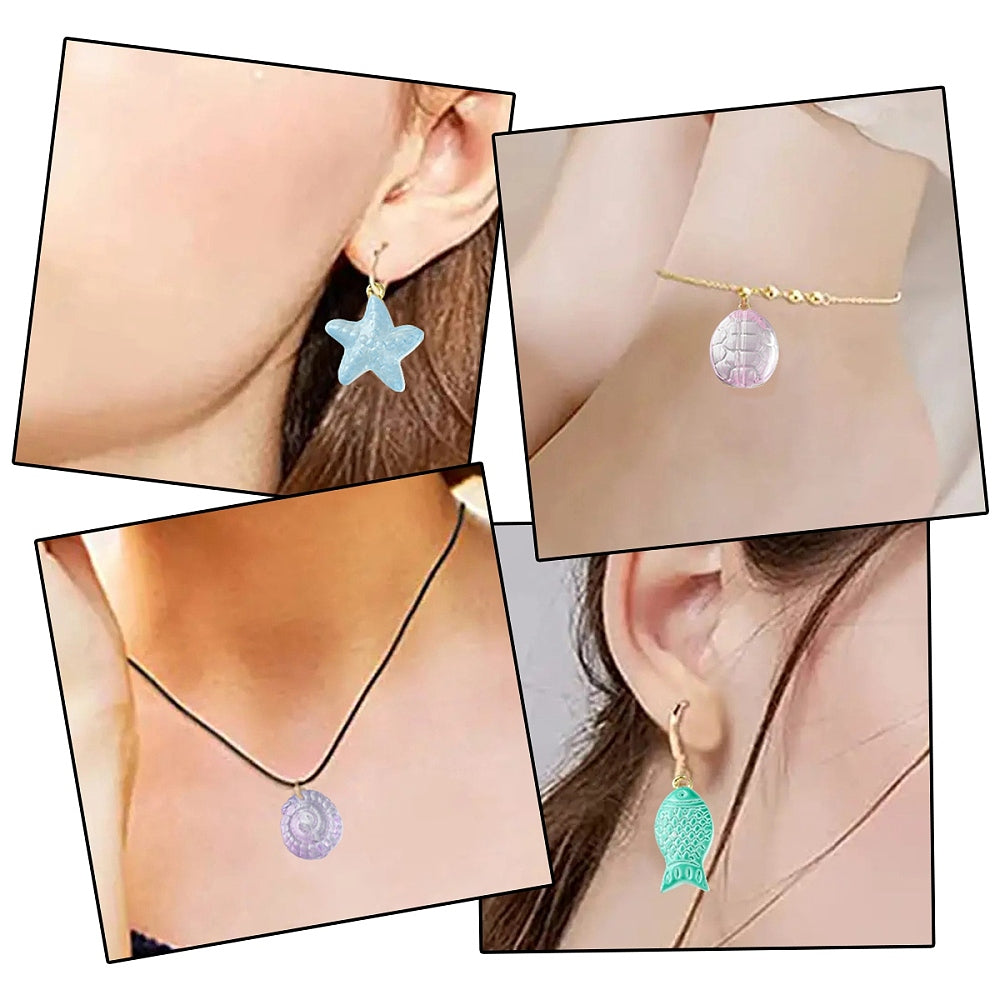 Ocean Themed Transparent Glass Beads Sets