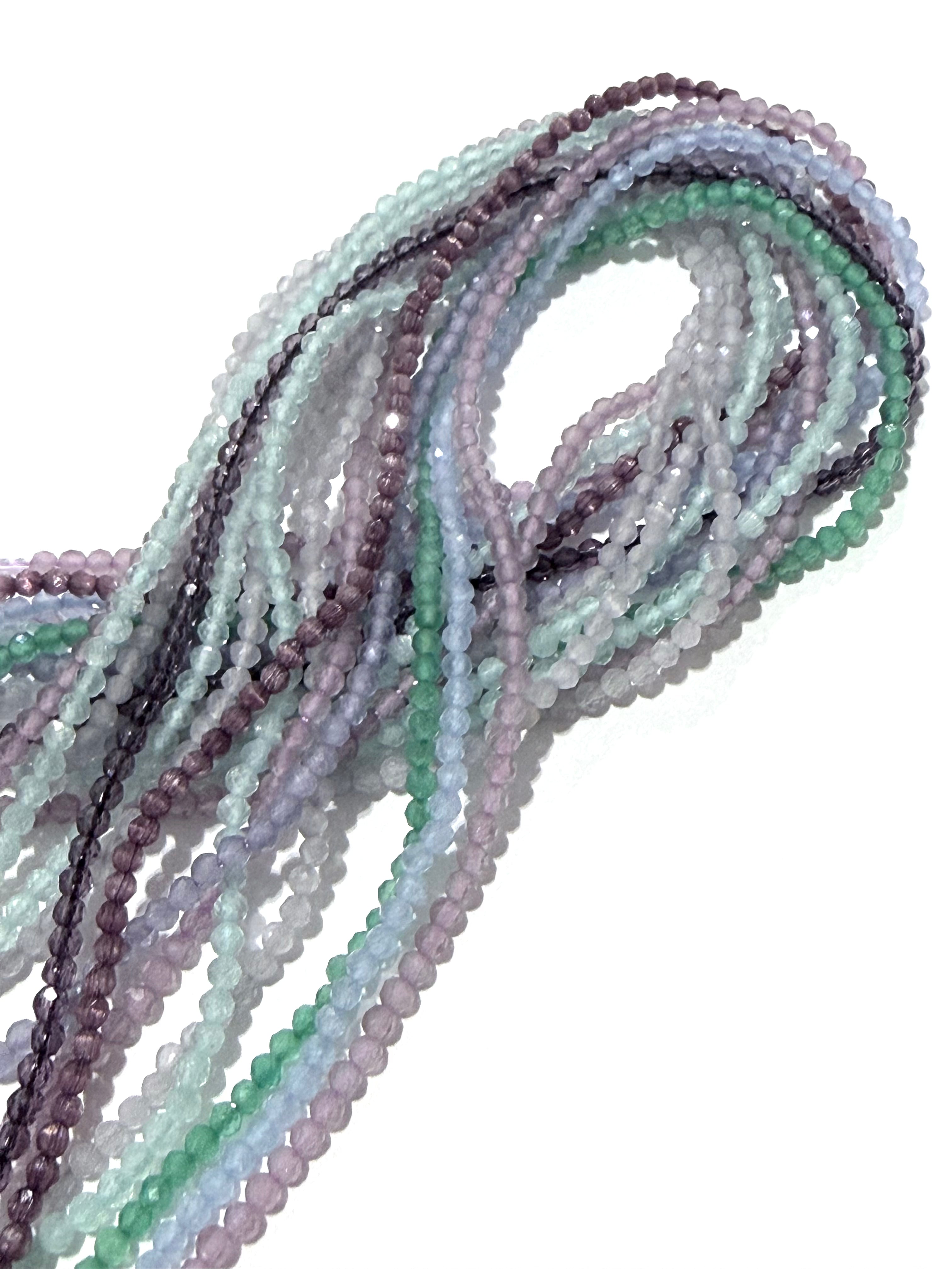Multicolor Round Glass Crystal Beads 2mm