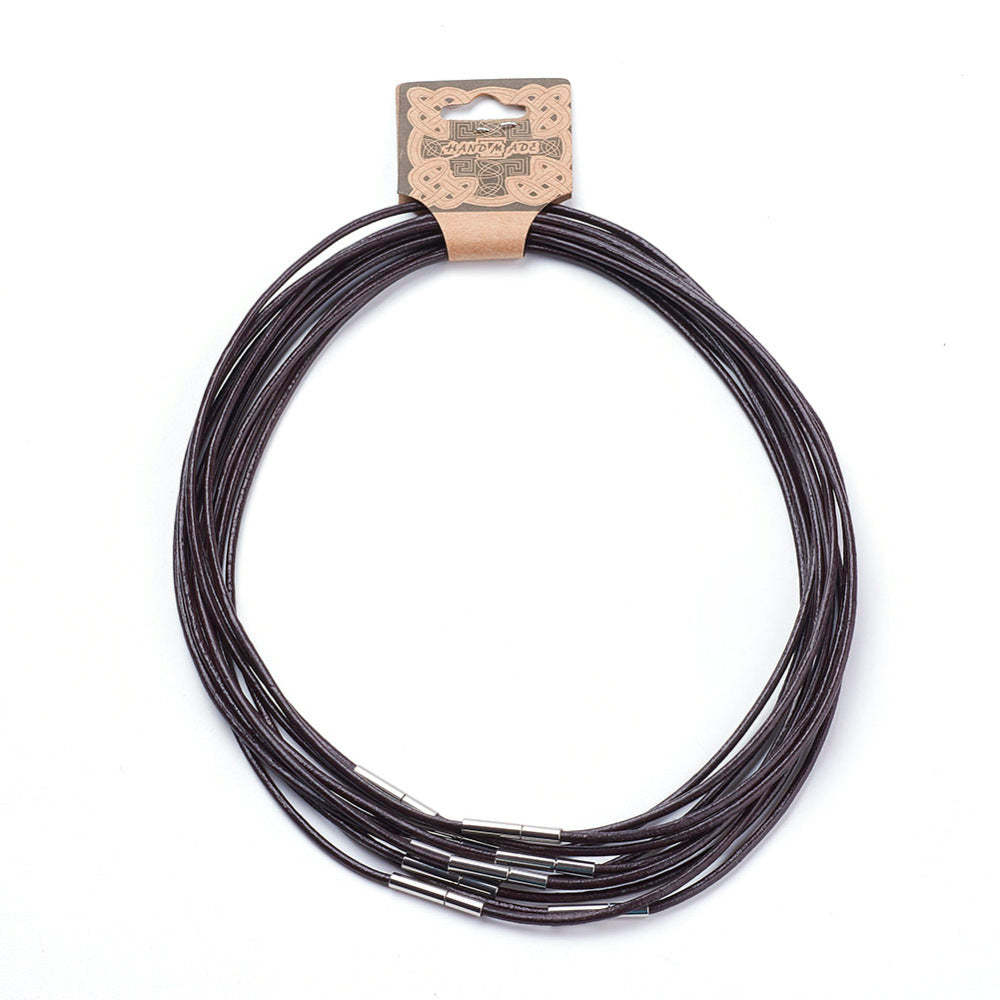 Cowhide Leather Cord Necklace Making, with 304 Stainless Steel Clasps