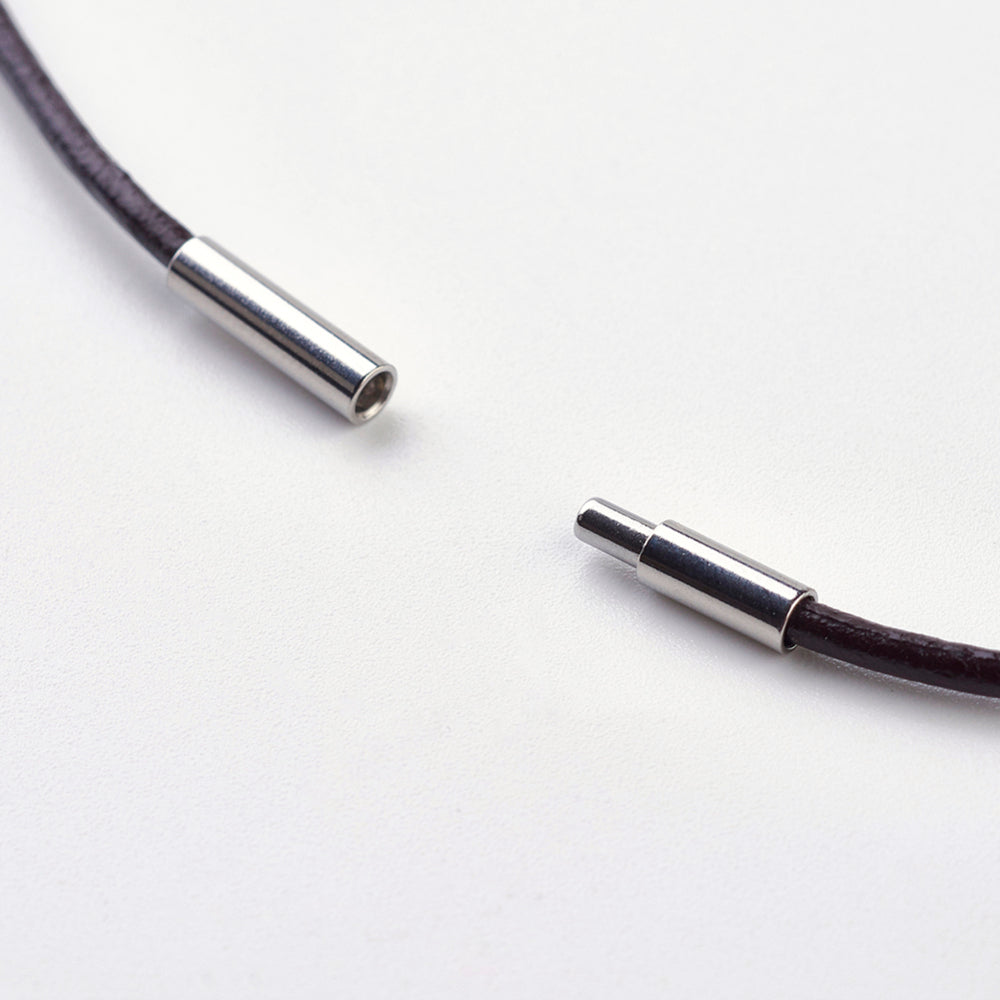 Cowhide leather cord with 304 stainless steel clasps (1 piece)
