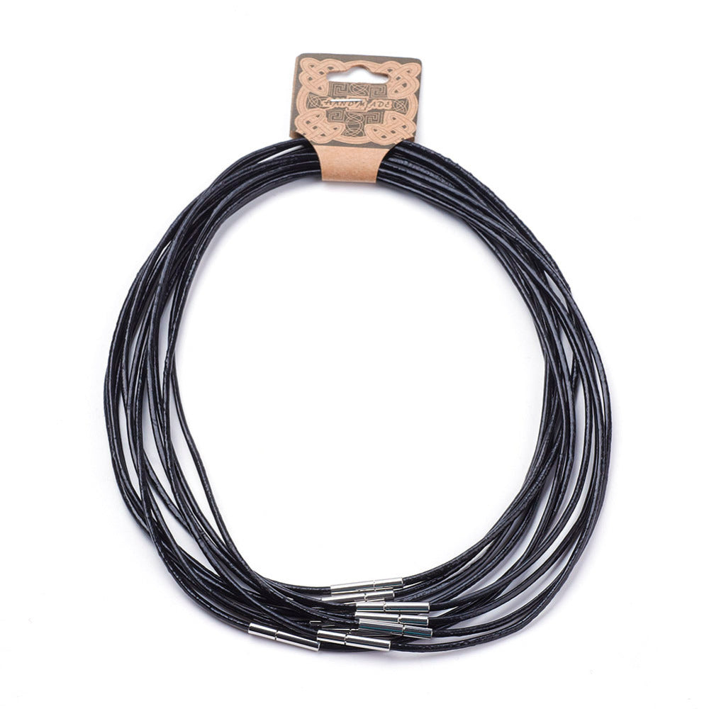 Cowhide leather cord with 304 stainless steel clasps (1 piece)