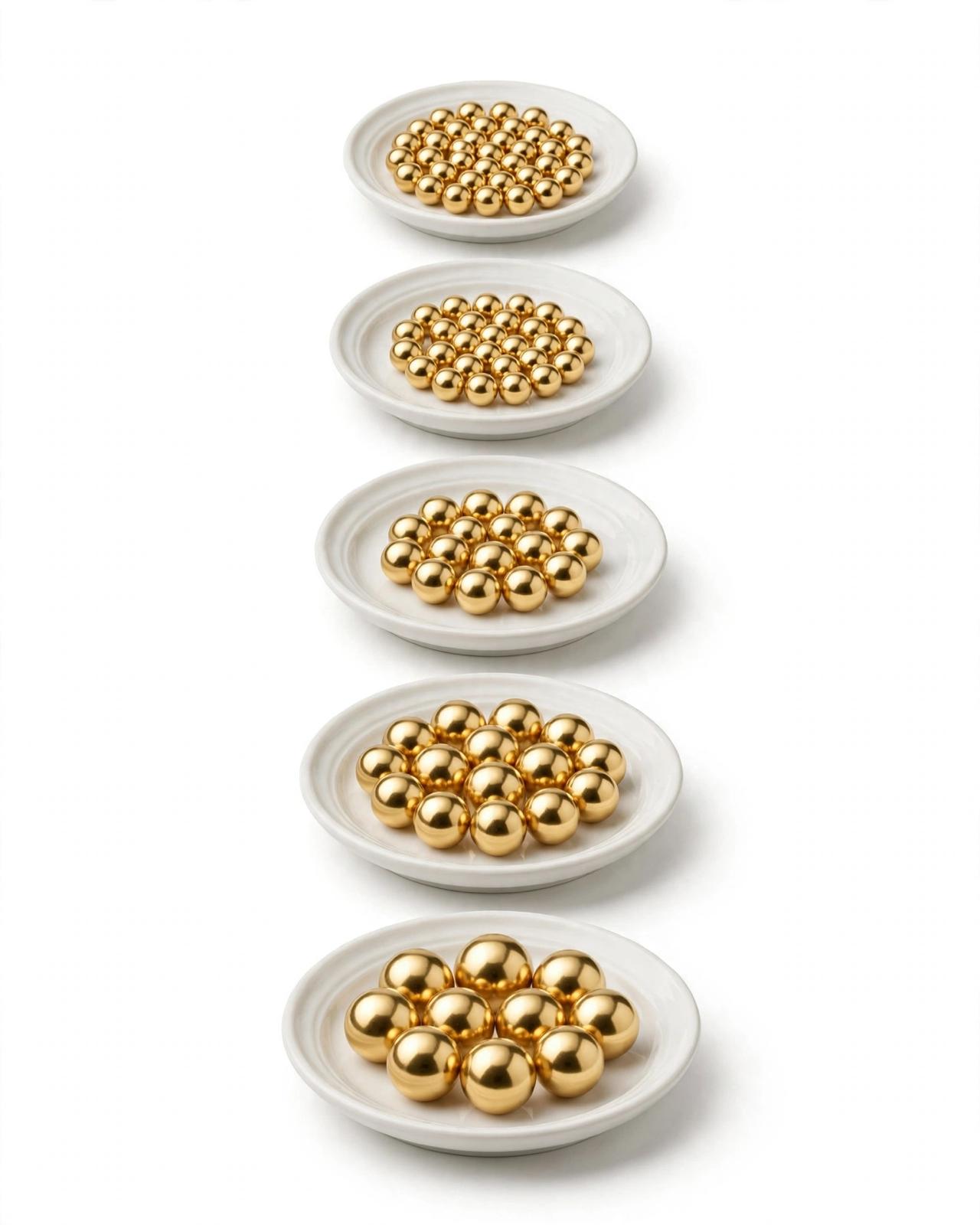 Round beads for jewelry making. High-quality 18-karat gold color. (3, 4, 5, and 8 mm).