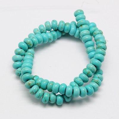Synthetic Turquoise beads Strand, Round / Dyed, Rondelle, diferentes sizes