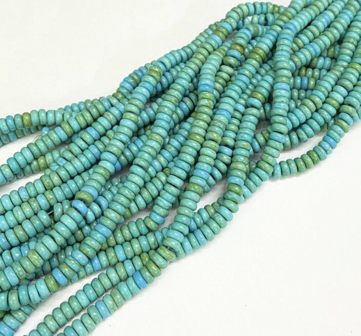 Synthetic Turquoise beads Strand, Round / Dyed, Rondelle, diferentes sizes