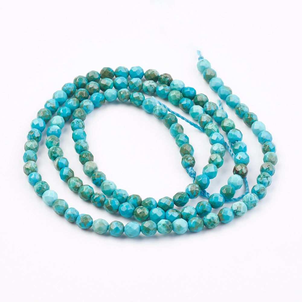Natural Howlita Beads strands, Dyed, faceted round shape /