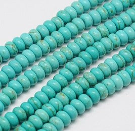 Synthetic Turquoise beads Strand, Round / Dyed, Rondelle, diferentes sizes