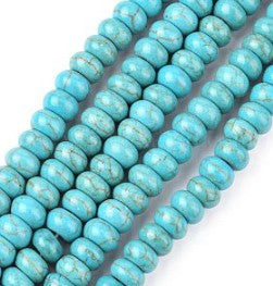 Synthetic Turquoise beads Strand, Round / Dyed, Rondelle, diferentes sizes