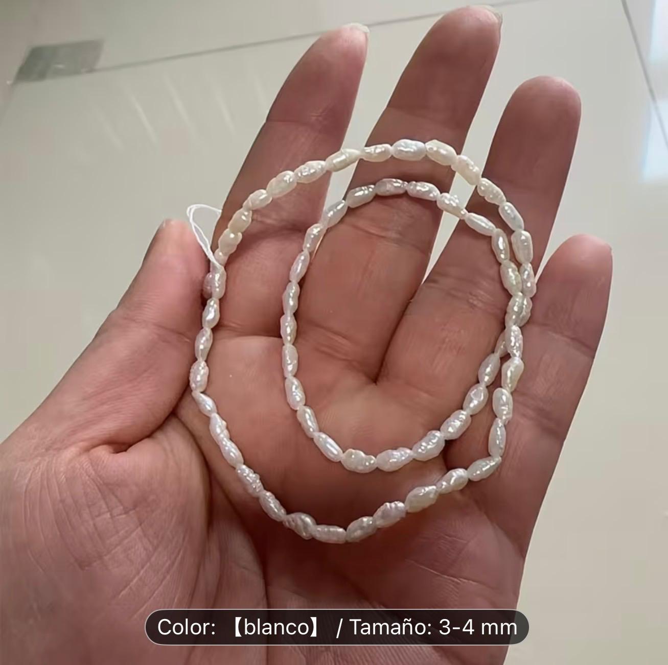 Natural pearl rice by strands