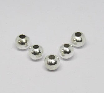 Ball-style beads for jewelry making. Premium quality silver color. (3–4 mm)