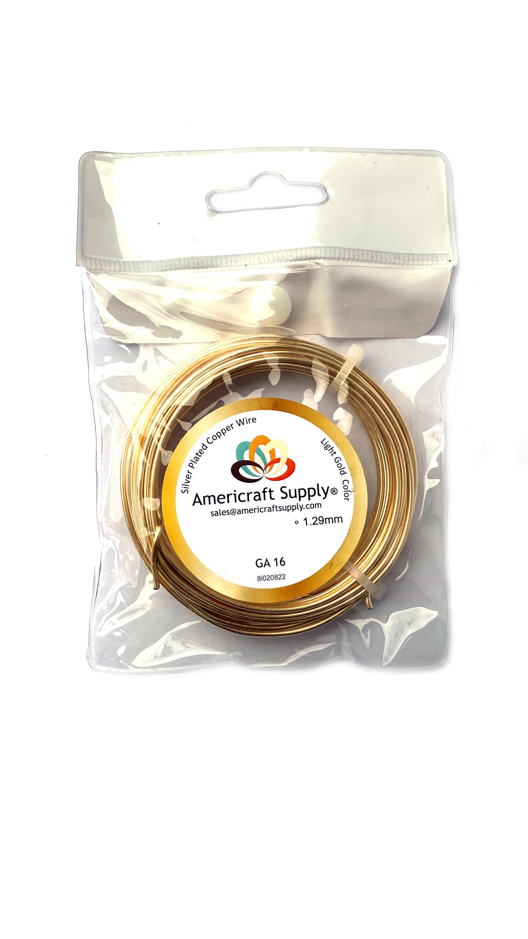 Light Gold Color. Ga 14-16-18-20-22-24-26-28-30-32 Color similar to 14K gold. Does not tarnish. Brand Americraft Supply® Similar color gold 14K