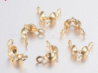 Knot cover. High-quality 18-karat gold color for jewelry making. 3x6mm