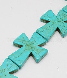 Synthetic Turquoise beads, / Dyed, Cross, diferentes sizes