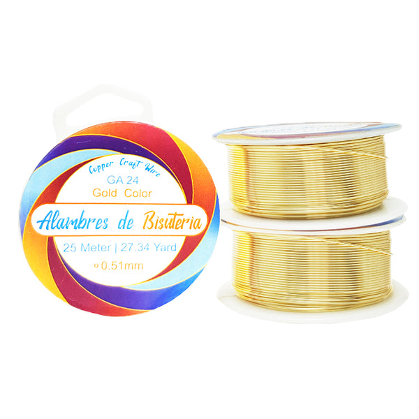 Gold Color GA 22  Brand ALAMBRES DE BISUTERA. (Similar color 14K)