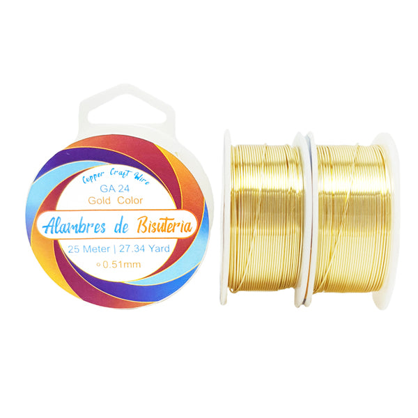 Gold Color GA 24 Brand ALAMBRES DE BISUTERIA. (Similar color14K )