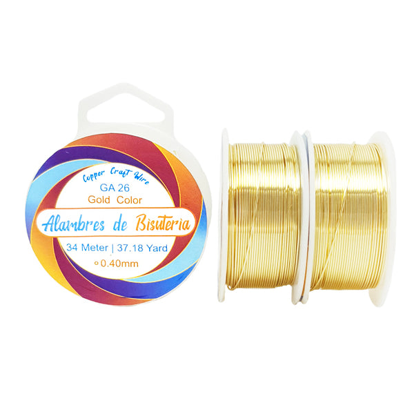 Gold Color GA 26 Brand ALAMBRES DE BISUTERA. (Similar color 14K)