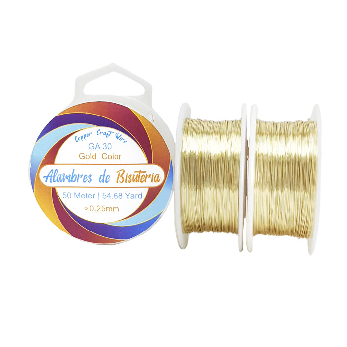 Gold Color GA 30 Brand ALAMBRES DE BISUTERA. (Similar color 14K)