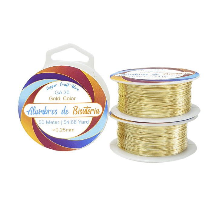 Gold Color GA 30 Brand ALAMBRES DE BISUTERA. (Similar color 14K)