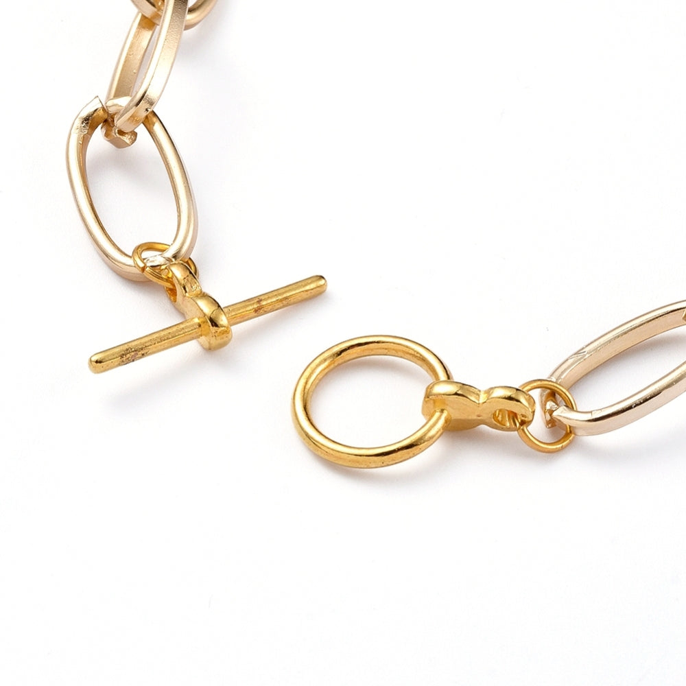 Necklace chain oval aluminum with clasp 40cm