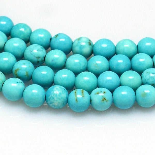 Turquoise Dyed Howlite Strips, Round / Strand, 16 '' (40 cm)