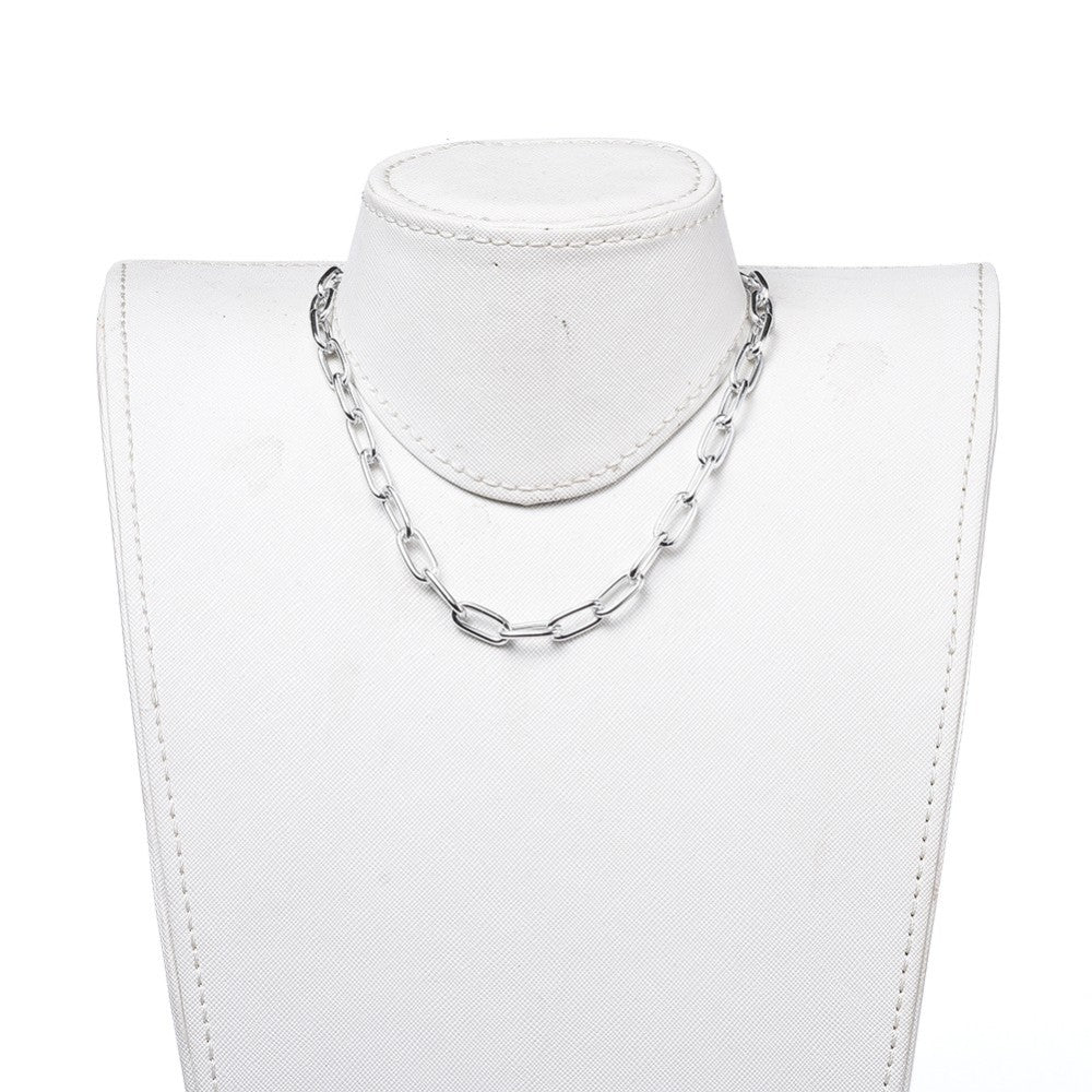 Necklace chain oval aluminum with clasp 40cm