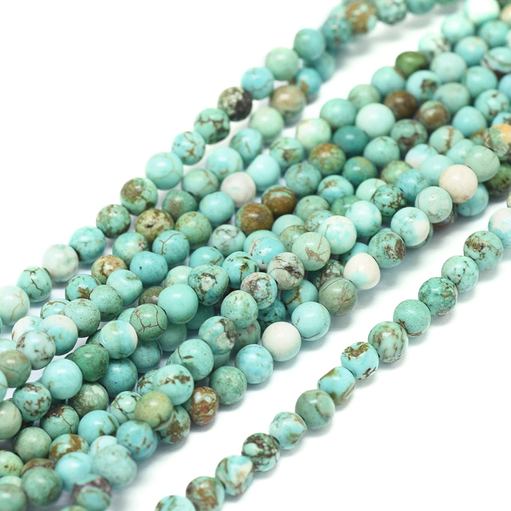 Turquoise Dyed Howlite Strips, Round / Strand, 16 '' (40 cm)