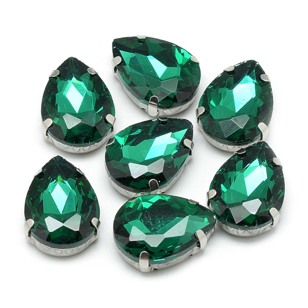 Rhinestone: Faceted Teardrop 14.5x4x4mm, hole: 0.8~1mm