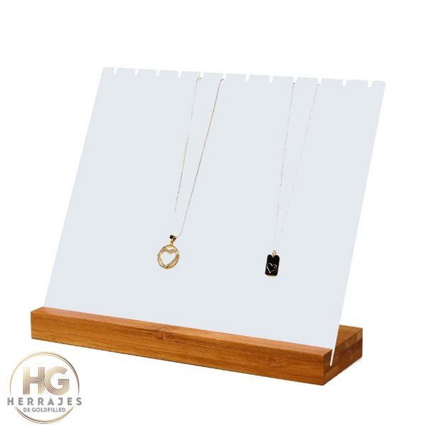 F. DISPLAY FOR ACRYLIC NECKLACES WITH BAMBOO BASE