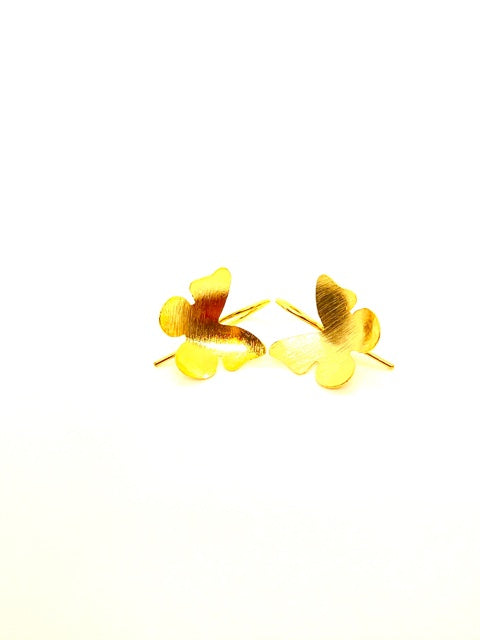 PENDIENTE BASE MARIPOSA BAÑO ORO