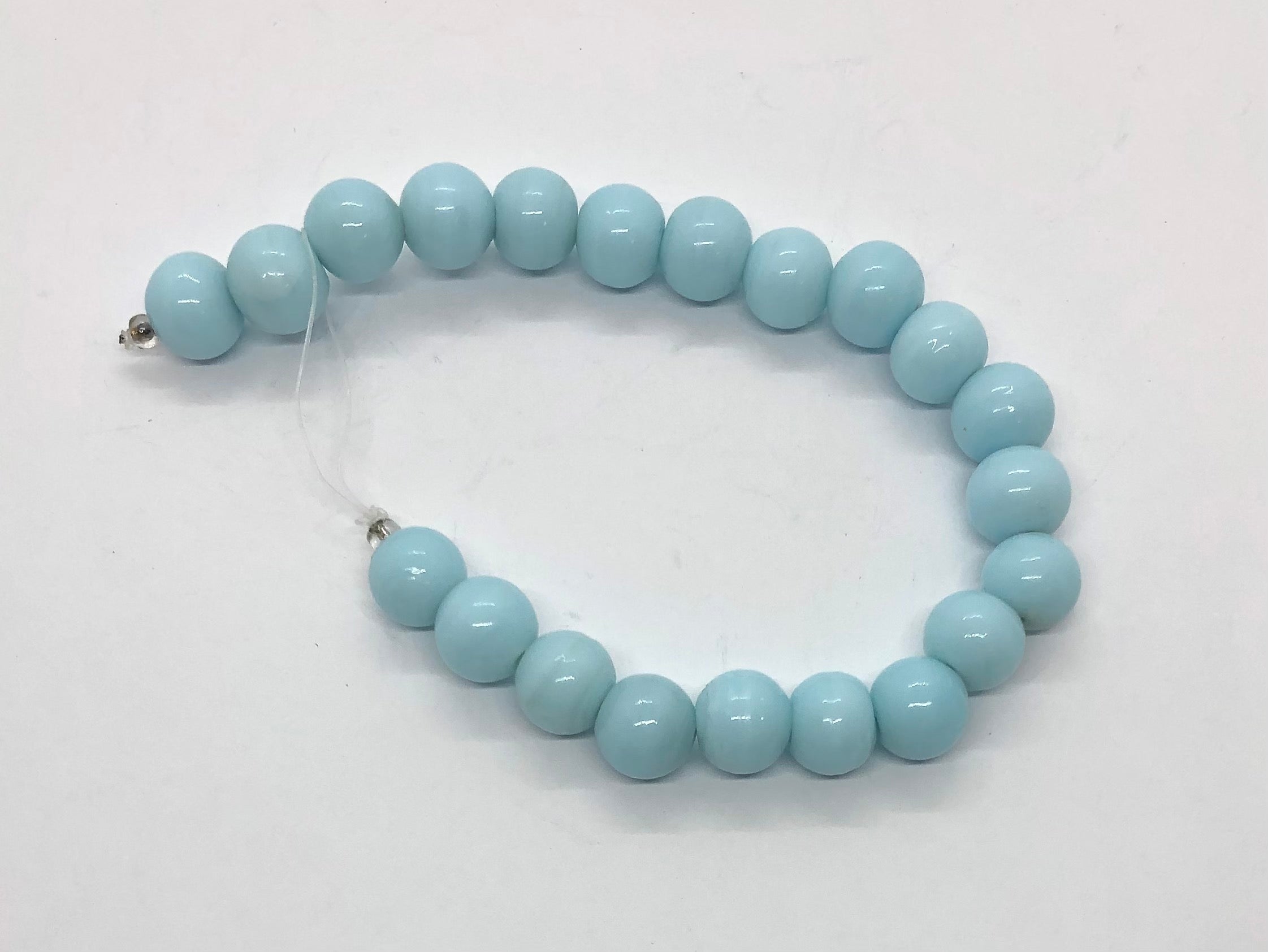 Tiras sólidas de cristal de Murano azul claro