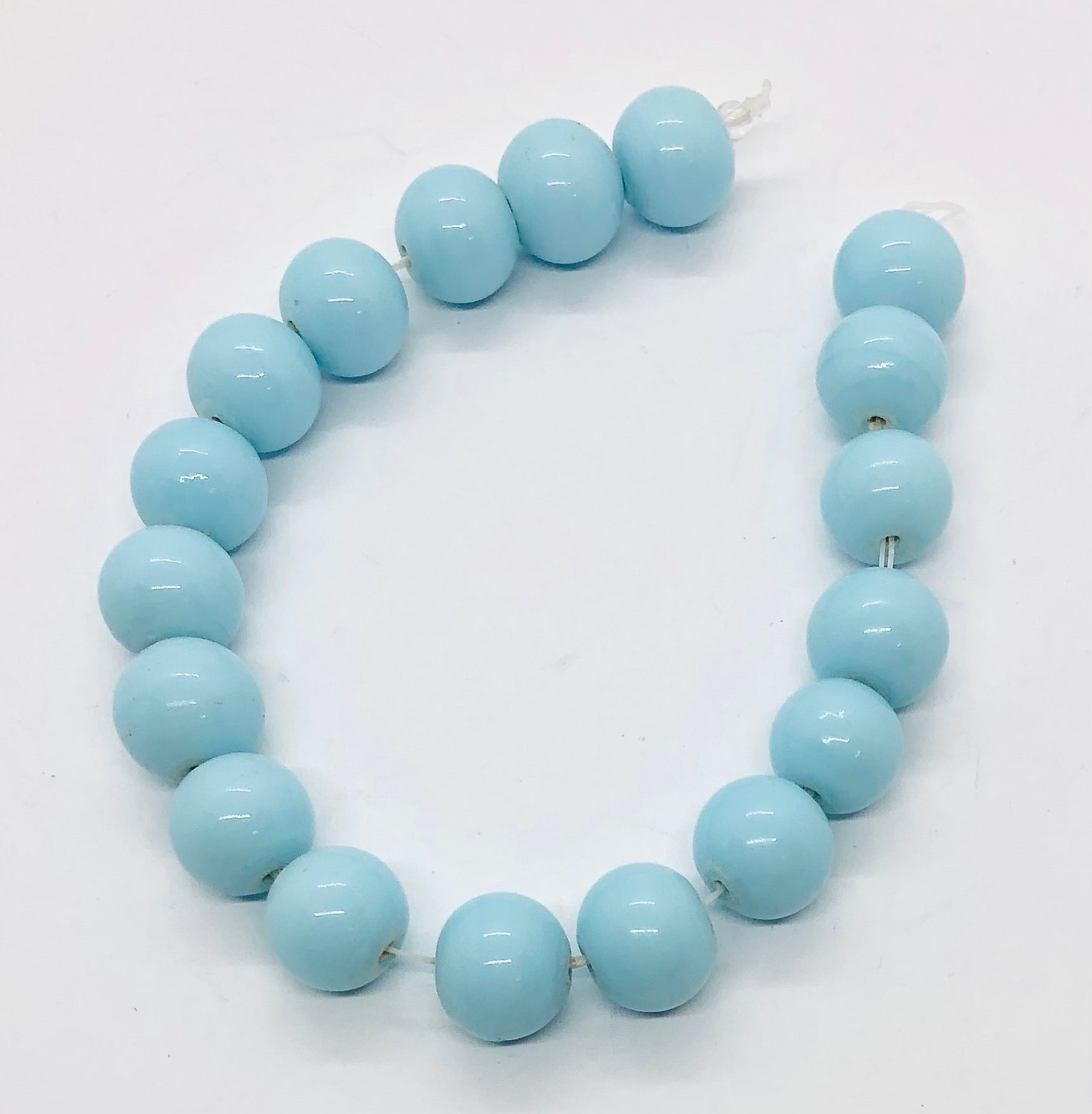 Tiras sólidas de cristal de Murano azul claro