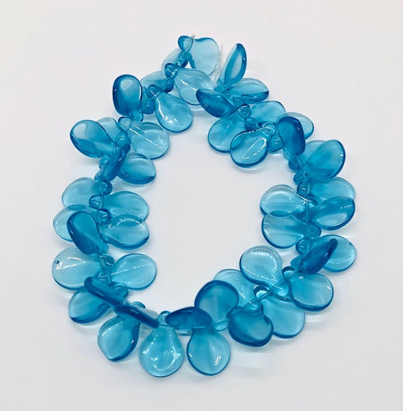 Translucent Turquoise  Drop Crystal Glass Strips