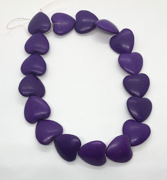 Howlita Stones Painted Purple Heart Strips