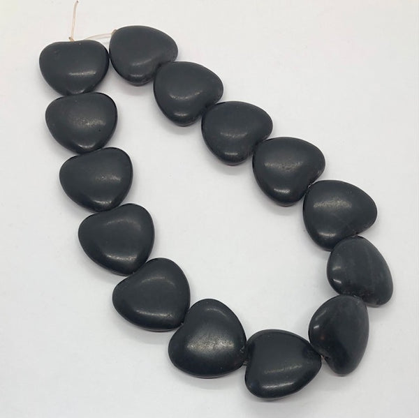 Howlita Stones Painted Black Heart Strips