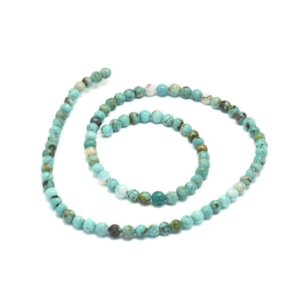 Natural turquoise, stranded, round 4mm