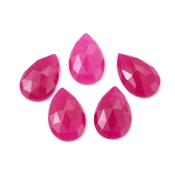 Natural Stones Cabochons. Faceted Theardrop 25x16x6mm Dyed
