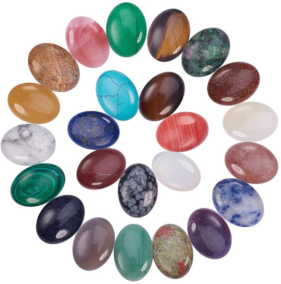 Mixed Stones Cabochons. Oval 25x18x7mm